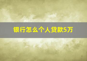 银行怎么个人贷款5万