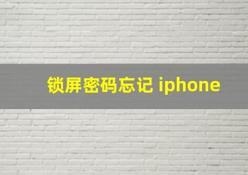 锁屏密码忘记 iphone