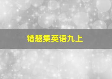 错题集英语九上