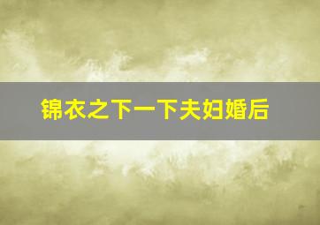 锦衣之下一下夫妇婚后