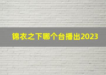 锦衣之下哪个台播出2023