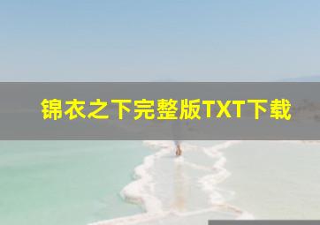 锦衣之下完整版TXT下载