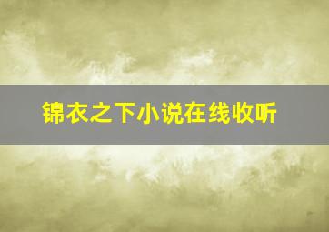 锦衣之下小说在线收听