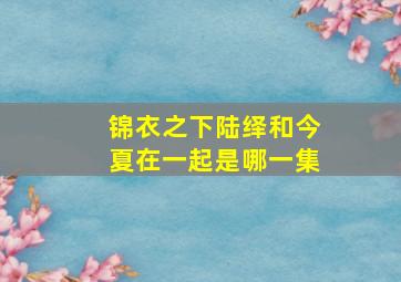 锦衣之下陆绎和今夏在一起是哪一集