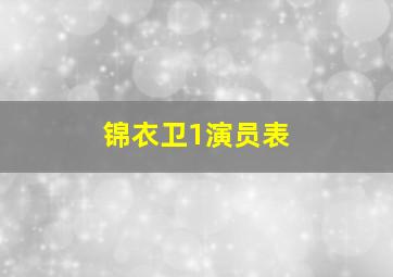 锦衣卫1演员表