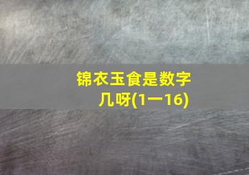 锦衣玉食是数字几呀(1一16)