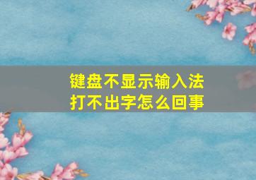 键盘不显示输入法打不出字怎么回事