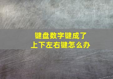 键盘数字键成了上下左右键怎么办