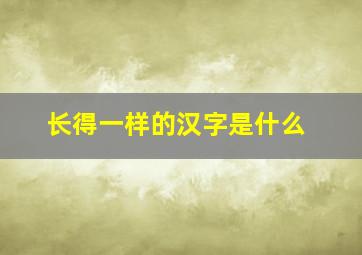 长得一样的汉字是什么