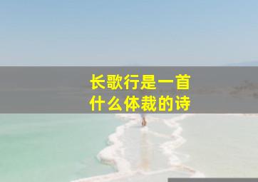 长歌行是一首什么体裁的诗