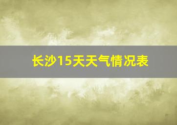 长沙15天天气情况表