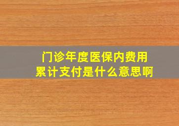 门诊年度医保内费用累计支付是什么意思啊