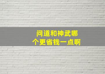 问道和神武哪个更省钱一点啊