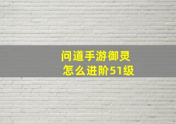 问道手游御灵怎么进阶51级