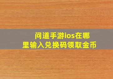 问道手游ios在哪里输入兑换码领取金币