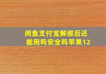 闲鱼支付宝解绑后还能用吗安全吗苹果12