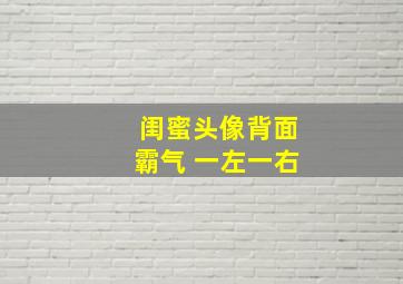 闺蜜头像背面霸气 一左一右