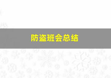 防盗班会总结