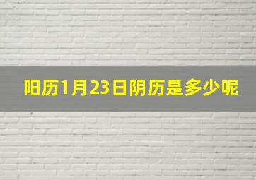 阳历1月23日阴历是多少呢