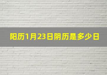 阳历1月23日阴历是多少日