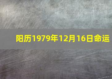 阳历1979年12月16日命运