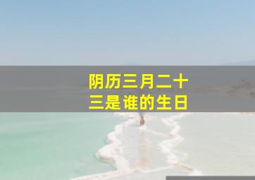 阴历三月二十三是谁的生日