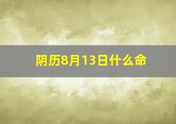 阴历8月13日什么命