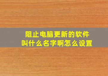 阻止电脑更新的软件叫什么名字啊怎么设置