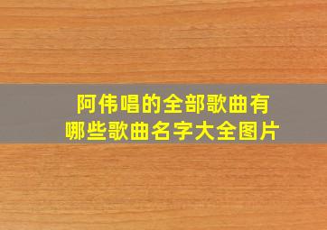 阿伟唱的全部歌曲有哪些歌曲名字大全图片