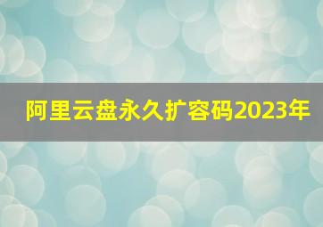 阿里云盘永久扩容码2023年