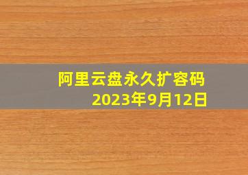 阿里云盘永久扩容码2023年9月12日