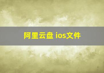 阿里云盘 ios文件