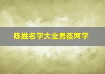 陈姓名字大全男孩两字