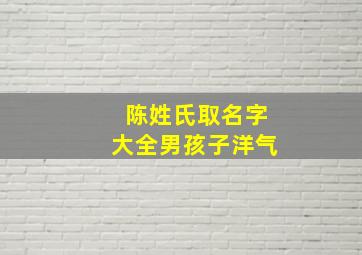 陈姓氏取名字大全男孩子洋气