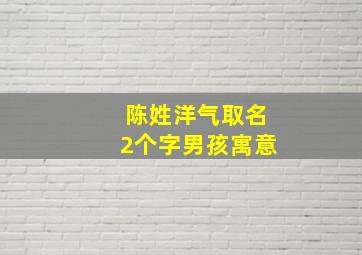 陈姓洋气取名2个字男孩寓意