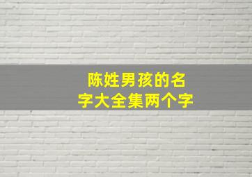 陈姓男孩的名字大全集两个字