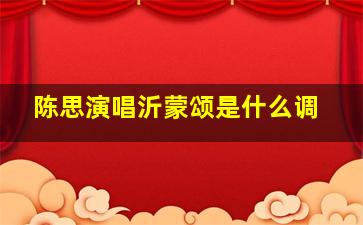 陈思演唱沂蒙颂是什么调