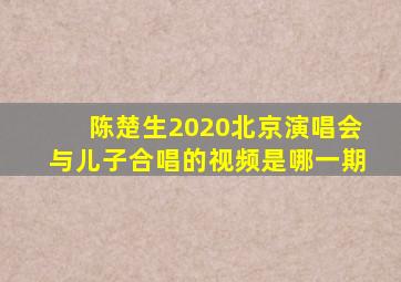 陈楚生2020北京演唱会与儿子合唱的视频是哪一期