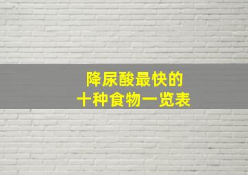 降尿酸最快的十种食物一览表