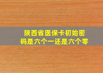 陕西省医保卡初始密码是六个一还是六个零