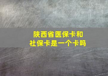 陕西省医保卡和社保卡是一个卡吗