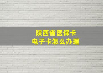 陕西省医保卡电子卡怎么办理