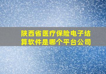 陕西省医疗保险电子结算软件是哪个平台公司