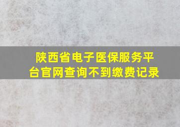 陕西省电子医保服务平台官网查询不到缴费记录