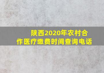 陕西2020年农村合作医疗缴费时间查询电话