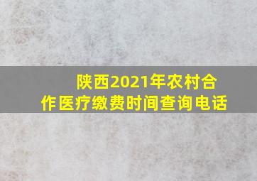 陕西2021年农村合作医疗缴费时间查询电话