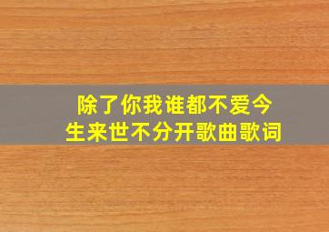 除了你我谁都不爱今生来世不分开歌曲歌词