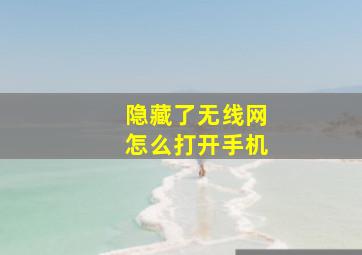 隐藏了无线网怎么打开手机