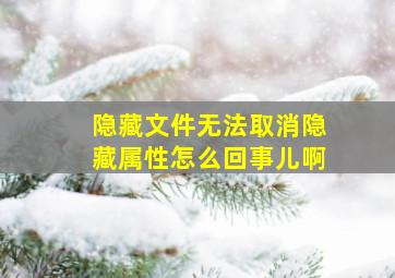 隐藏文件无法取消隐藏属性怎么回事儿啊