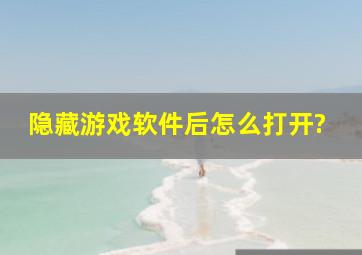 隐藏游戏软件后怎么打开?